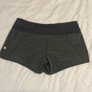 Lululemon run times shorts. Army Green. Women’s 8.
